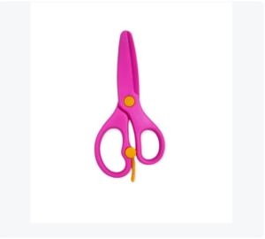 مقص ورق صغير بمقبض مريح – لون وردي